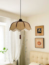 Medieval style solid wood fabric chandelier