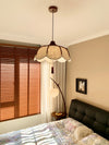 Medieval style solid wood fabric chandelier