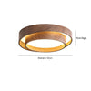 Japanese walnut color double-layer ceiling lamp