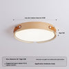 Japanese style solid wood round bedroom ceiling lamp