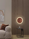 Walnut Round Bedroom Bedside Wall Lamp