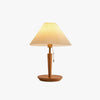 Vintage solid wood pleated table lamp