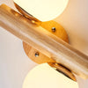 Solid wood double head bedroom wall lamp