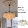 French style living room shell chandelier