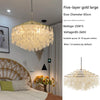 French style living room shell chandelier