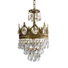 Vintage brass crystal chandelier