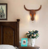 Solid wood cow head aisle wall lamp