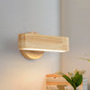 Solid wood LED wall light