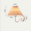 Pleated fabric bedroom bedside wall lamp