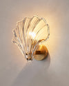 Brass Glass crystalShell Wall Light