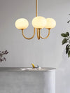 Cream Bauhaus Glass Chandelier