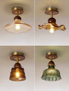 American retro glass corridor ceiling lamp