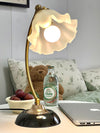 French retro flower glass table lamp