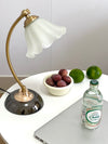 French retro flower glass table lamp