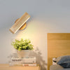 Solid wood LED wall light