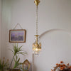 Vintage brass crystal chandelier