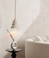 Japanese style micro cement bedroom bedside chandelier