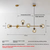 Long glass magic bean dining chandelier