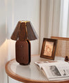 Wabi-sabi style solid wood bedroom table lamp