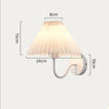 Pleated fabric bedroom bedside wall lamp