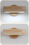 Solid wood LED wall light