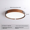 Japanese style solid wood round bedroom ceiling lamp