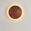 Walnut Round Bedroom Bedside Wall Lamp