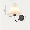 Pleated fabric bedroom bedside wall lamp