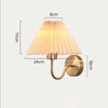 Pleated fabric bedroom bedside wall lamp