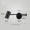 Nordic long pole foldable rotating wall lamp