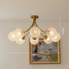 American all-copper glass bedroom chandelier
