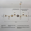 Long glass magic bean dining chandelier