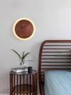 Walnut Round Bedroom Bedside Wall Lamp