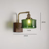 Japanese style retro glass bedroom bedside wall lamp