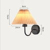 Pleated fabric bedroom bedside wall lamp