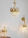 Vintage brass crystal chandelier