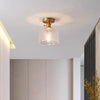 Copper glass corridor ceiling lamp