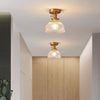 Copper glass corridor ceiling lamp