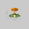 American retro solid wood glass corridor ceiling lamp