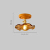 American retro solid wood glass corridor ceiling lamp