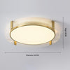 All copper round glass bedroom ceiling lamp