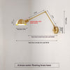 Industrial style vintage brass walnut long arm telescopic with switch bedroom bedside wall lamp
