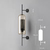 Retro bedside glass long pole wall lamp