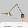 Medieval Wabi-sabi style brass retro glass bedroom bedside adjustable dining room living room decorative wall lamp