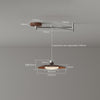 Walnut wood grain ceiling lamp with movable swing arm