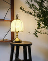 American retro living room art etched glass table lamp