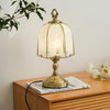 American retro living room art etched glass table lamp