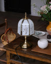 American retro living room art etched glass table lamp