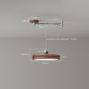 Walnut wood grain ceiling lamp with movable swing arm