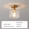 Copper glass corridor ceiling lamp